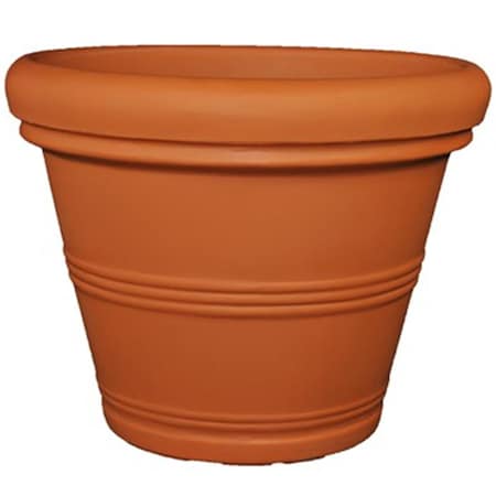 Tusco 13.5 in. Rolled Rim Planter - Terra Cotta Look TUSRR135TC